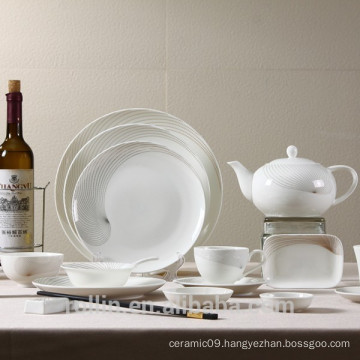 brilliant glaze white Round dinnerware set